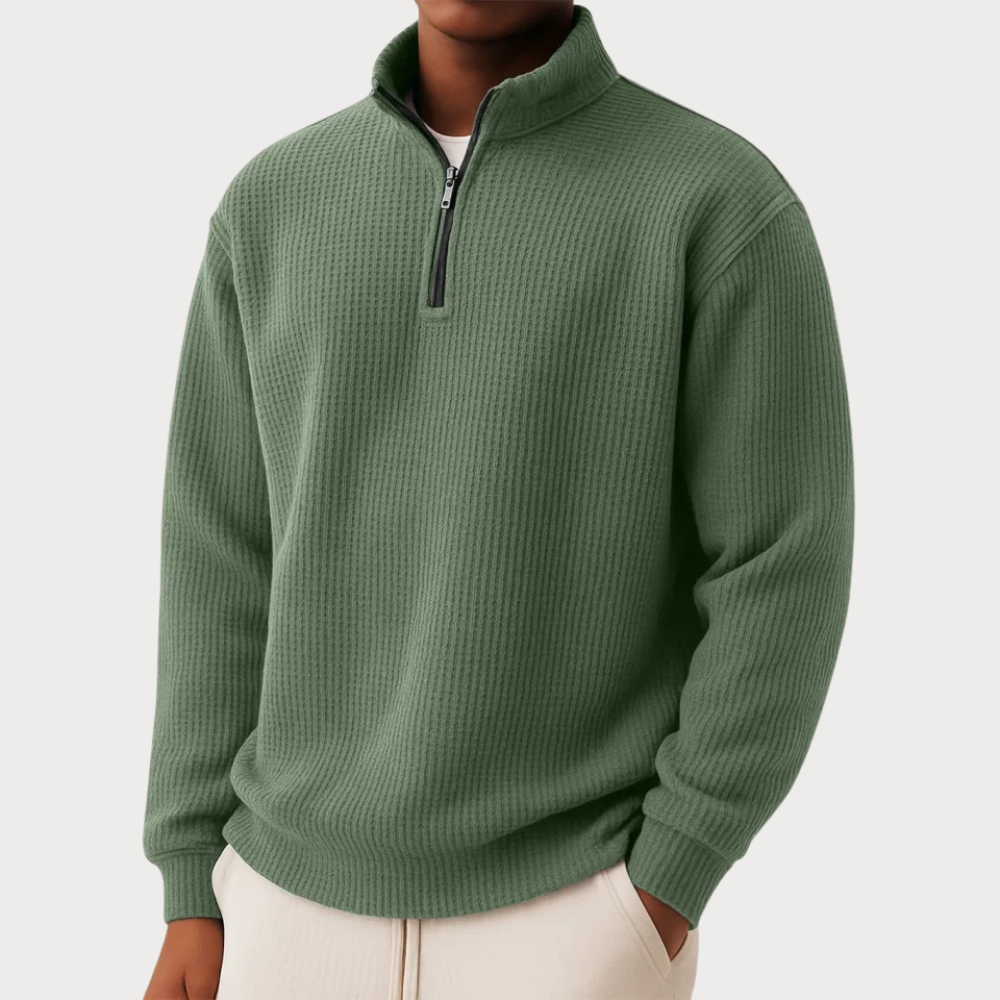 Elegant Knitted Zip Sweater