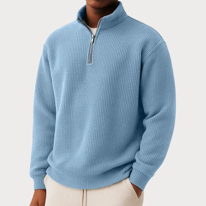 Elegant Knitted Zip Sweater