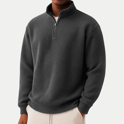 Elegant Knitted Zip Sweater