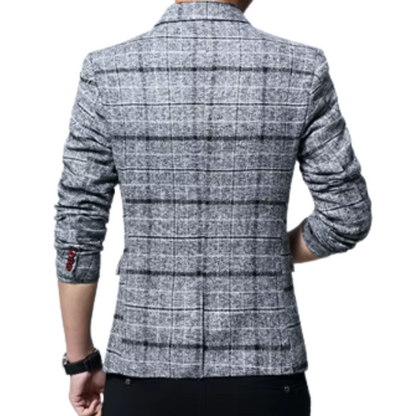 Elegant Checkered Blazer
