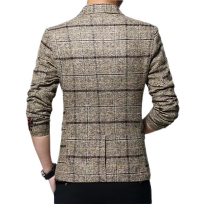 Elegant Checkered Blazer