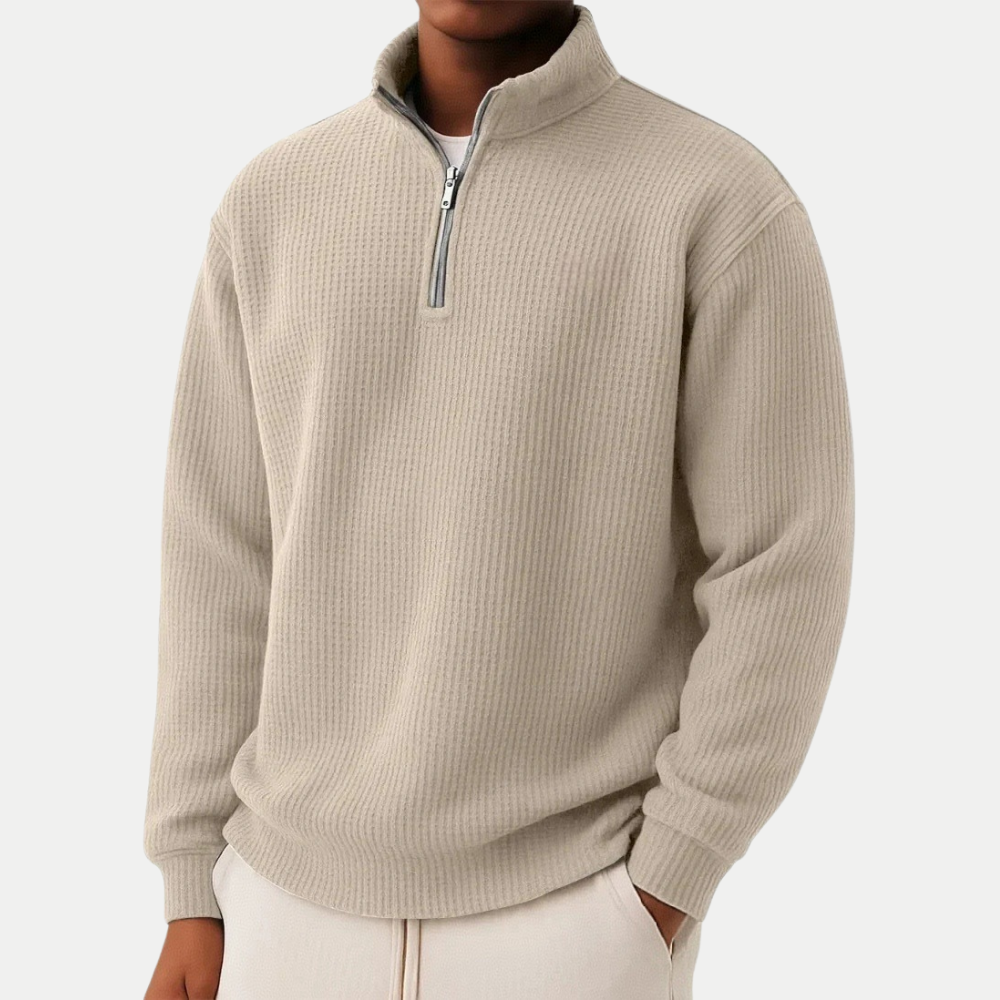 Elegant Knitted Zip Sweater