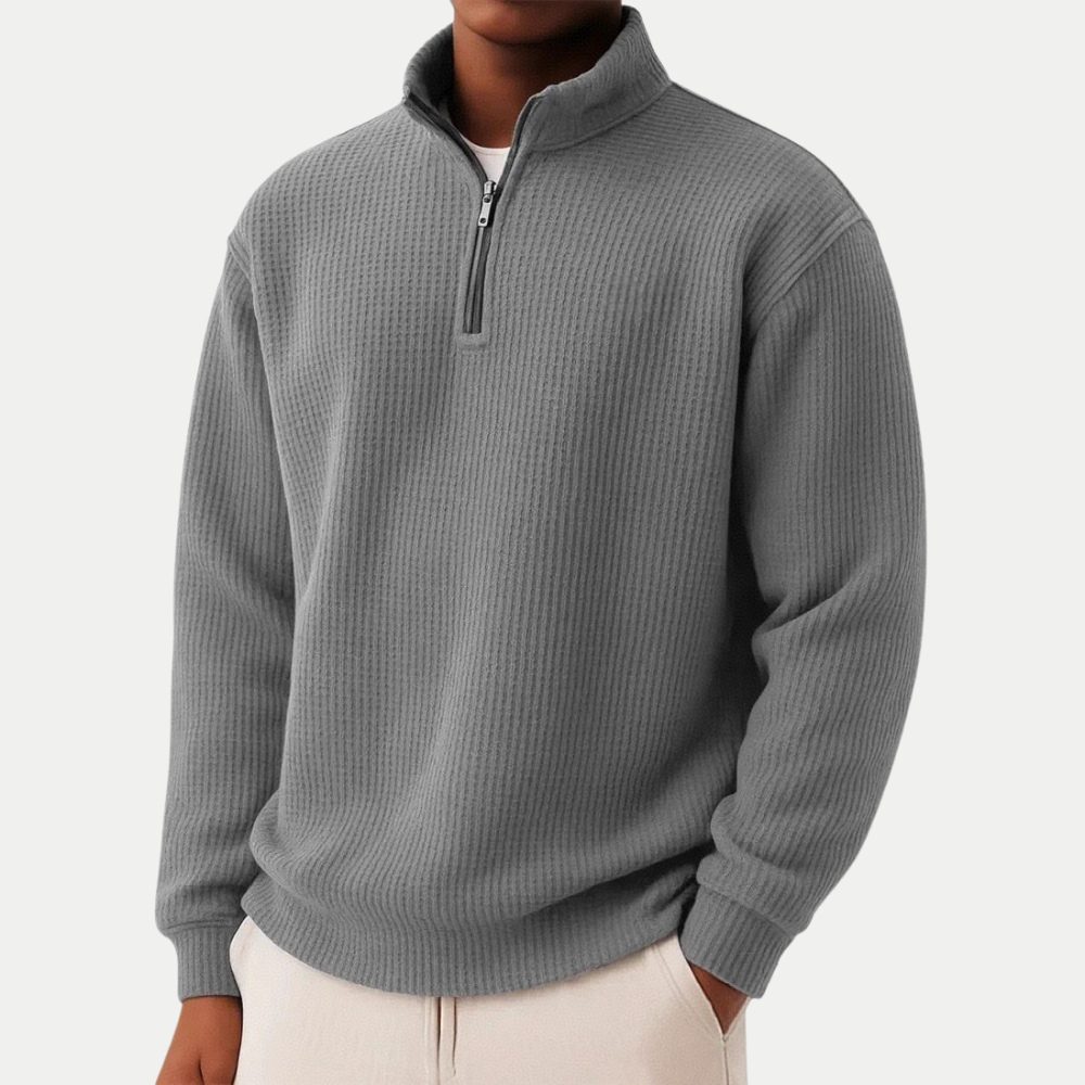 Elegant Knitted Zip Sweater