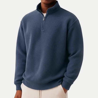 Elegant Knitted Zip Sweater