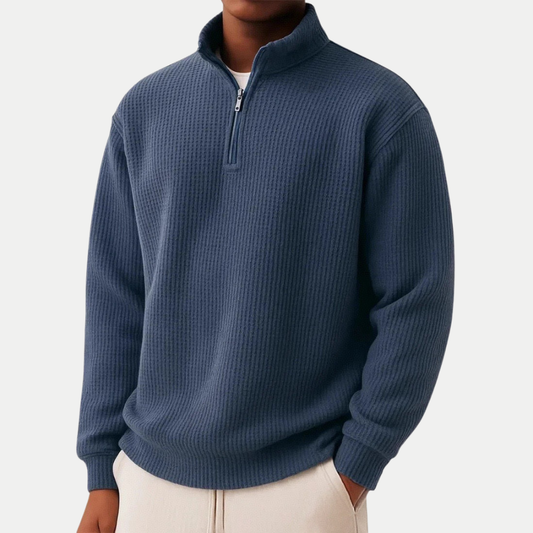 Elegant Knitted Zip Sweater