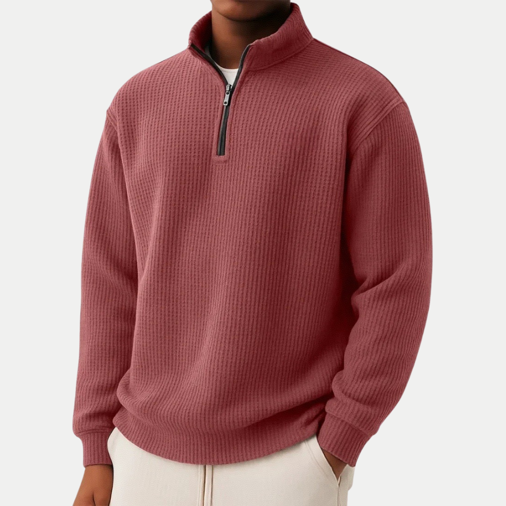 Elegant Knitted Zip Sweater