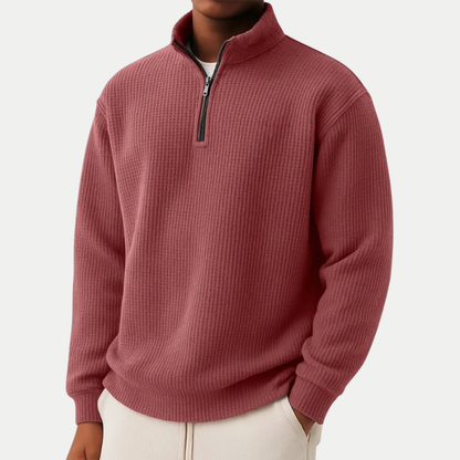 Elegant Knitted Zip Sweater