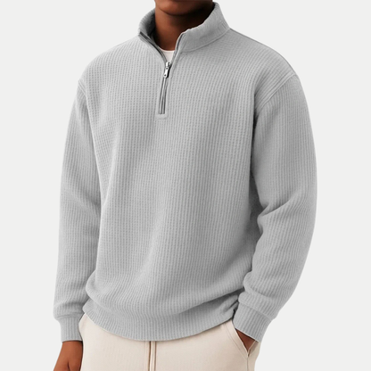 Elegant Knitted Zip Sweater
