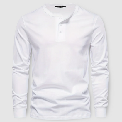 Elegant Cotton Long Sleeve Henley