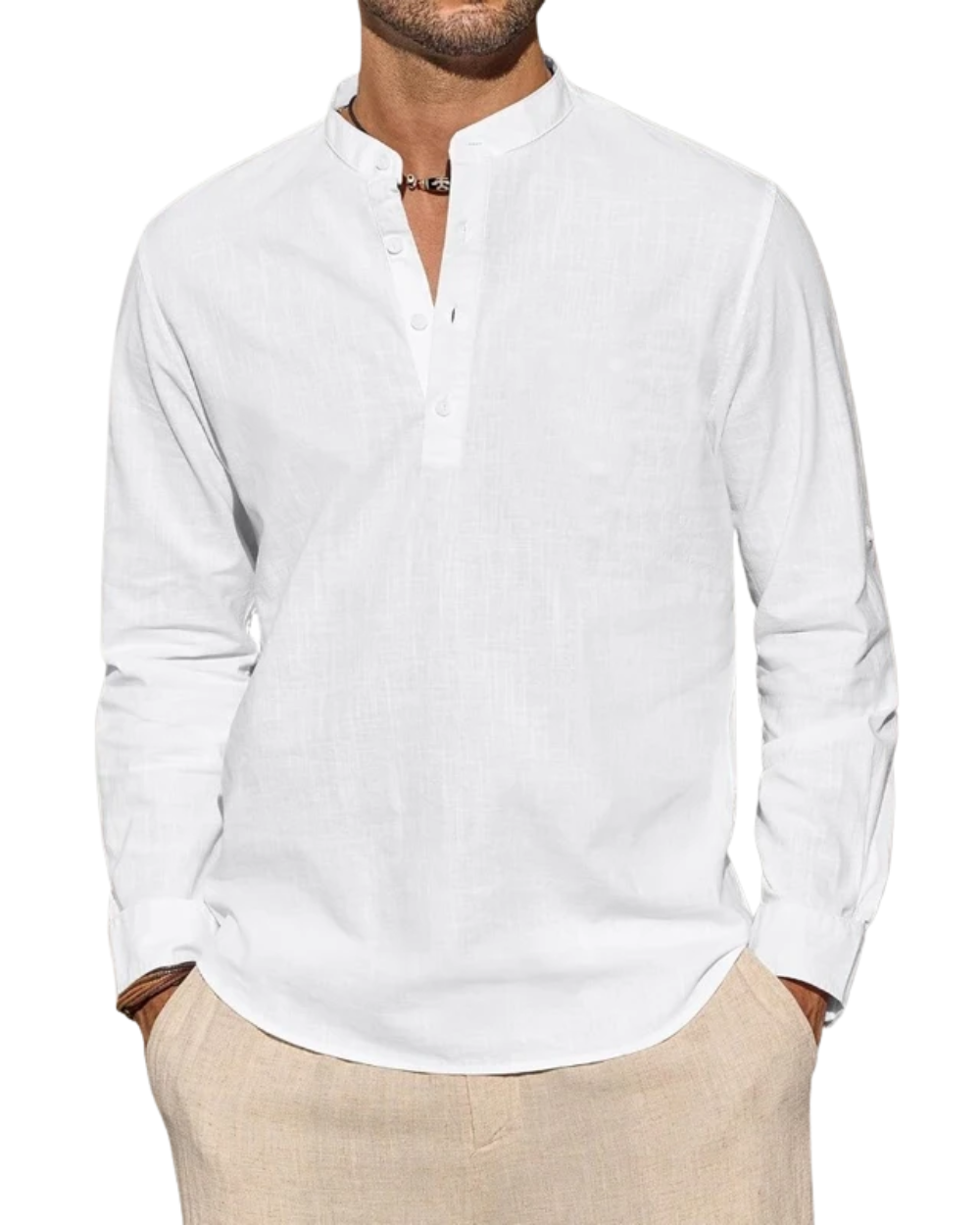 Elegant Cotton Henley Shirt