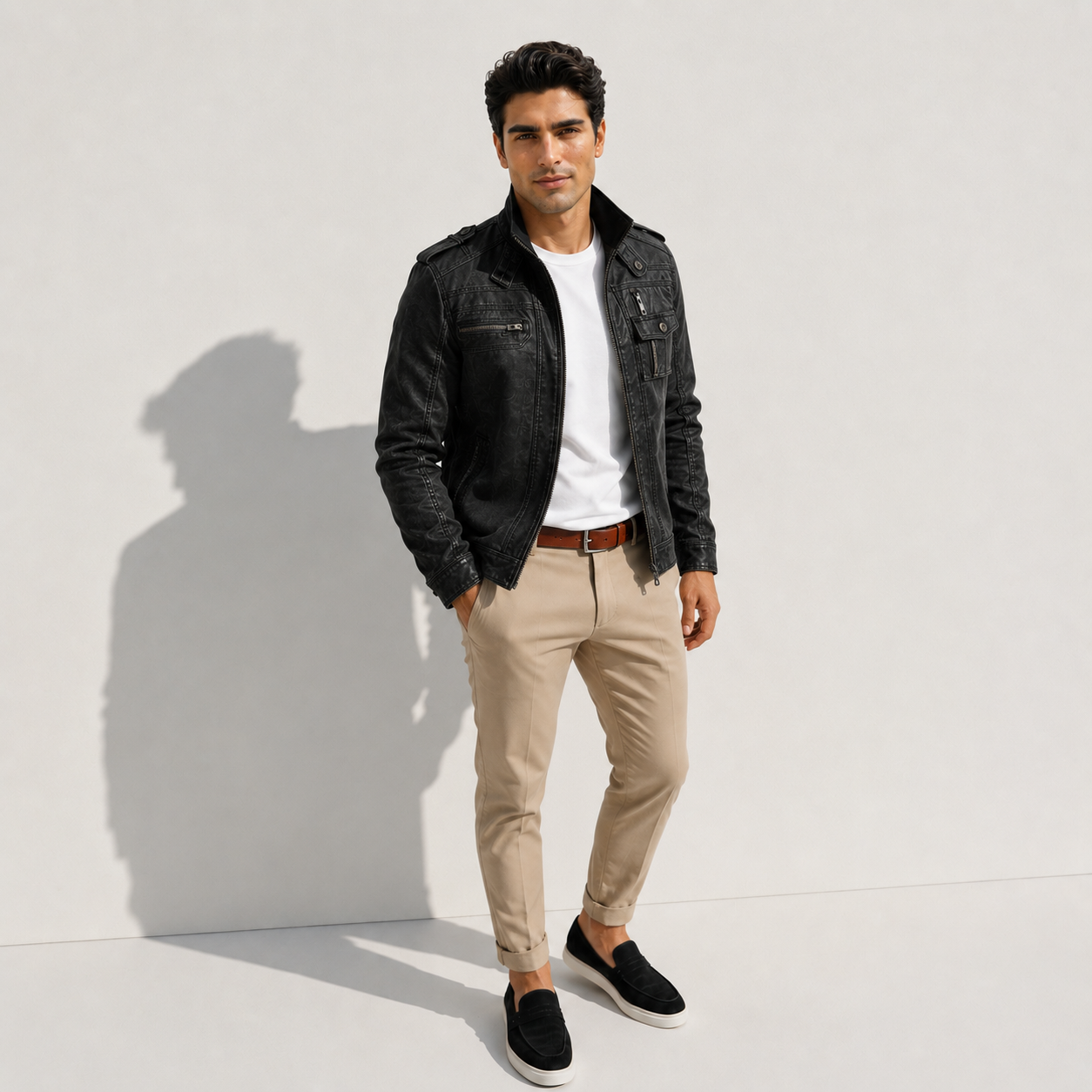 Monarch Jeans Leder Jacke