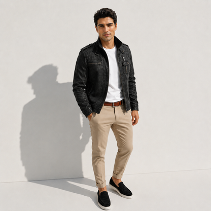 Monarch Jeans Leder Jacke