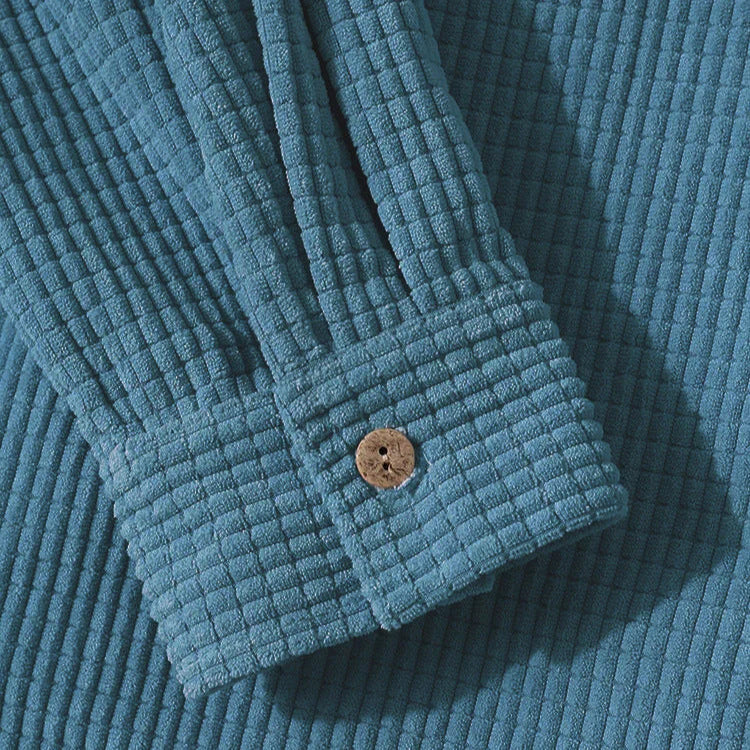 Hooded Corduroy Button Up Shirt
