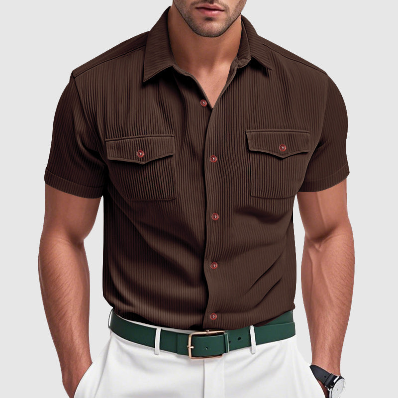 Elegant Corduroy Men's Shirt