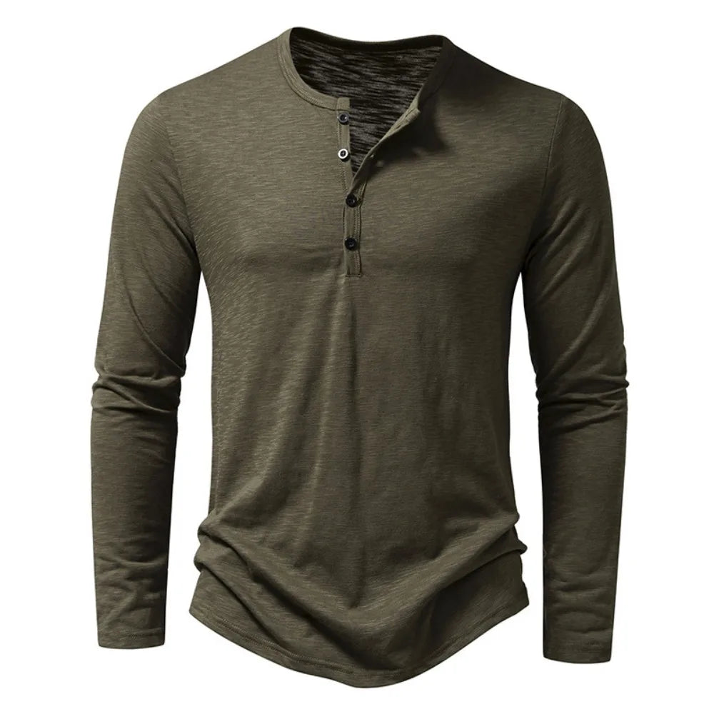 Long Sleeved Cotton Polo Shirt