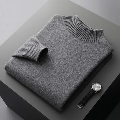 Elegant High Collar Merino Wool Turtleneck
