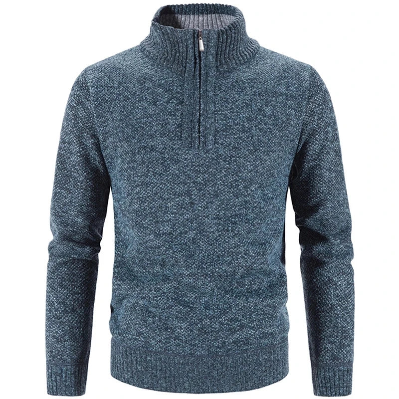 Elegant Thick Fleece Zip Sweater