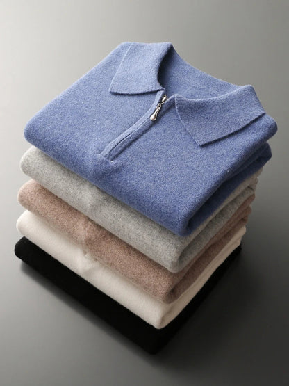 Elegant Cashmere Polo Sweater