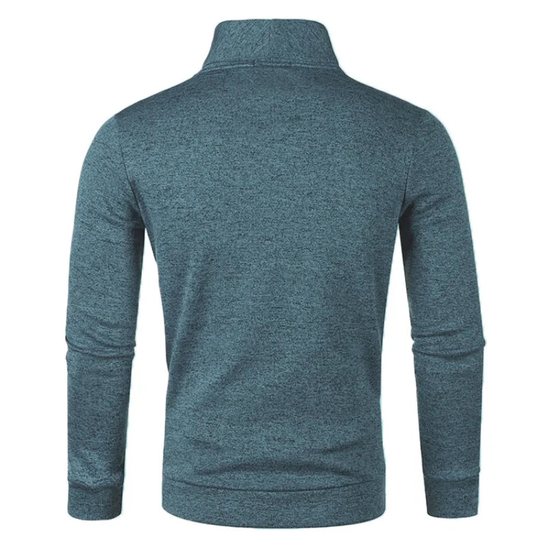 Elegant Button Turtleneck