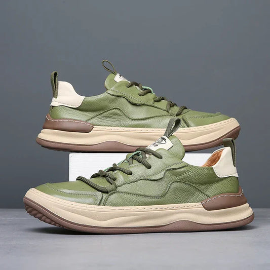 High-Sole Leather Shoes