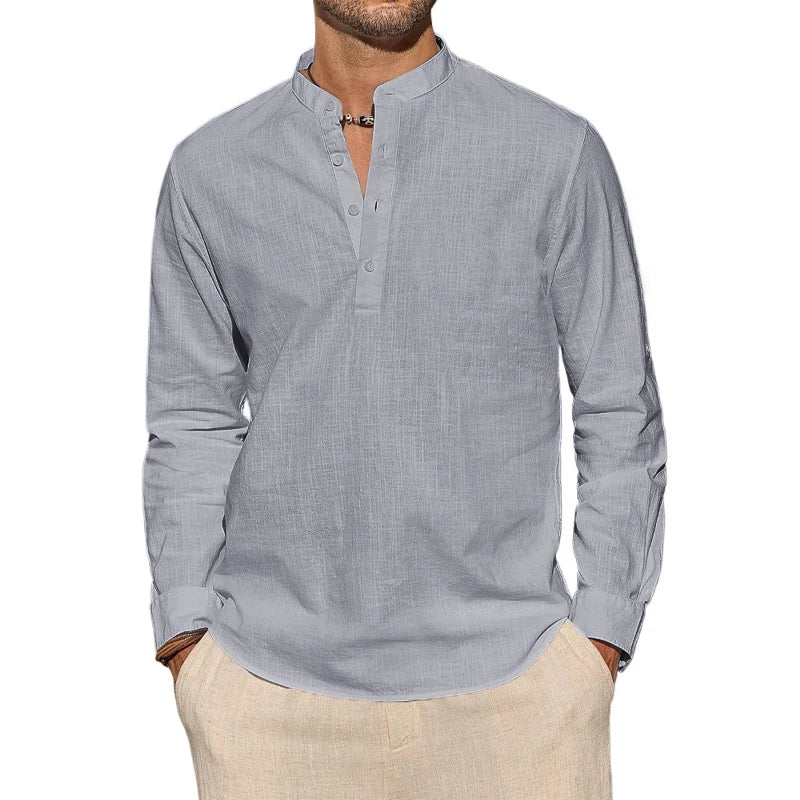 Elegant Cotton Henley Shirt