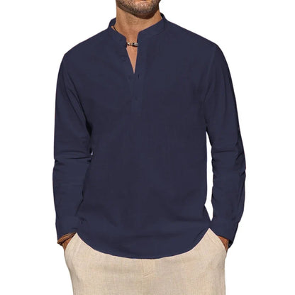 Elegant Cotton Henley Shirt