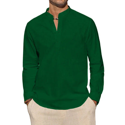 Elegant Cotton Henley Shirt
