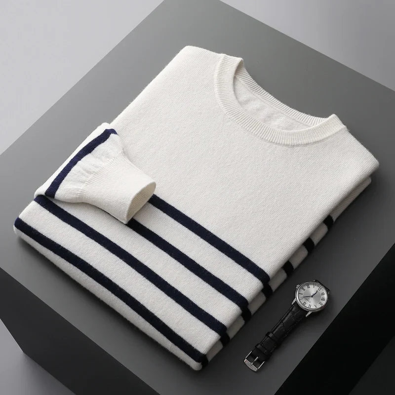 Elegant Striped Wool Sweater
