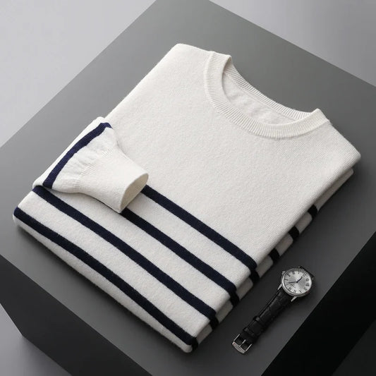Elegant Striped Wool Sweater