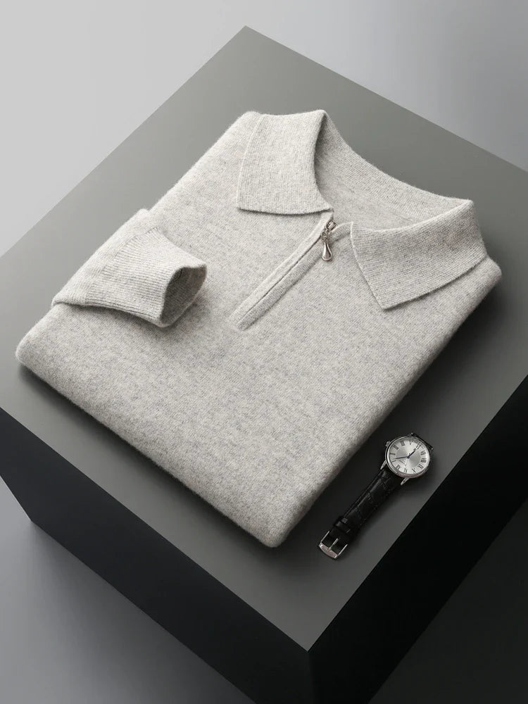 Elegant Cashmere Polo Sweater