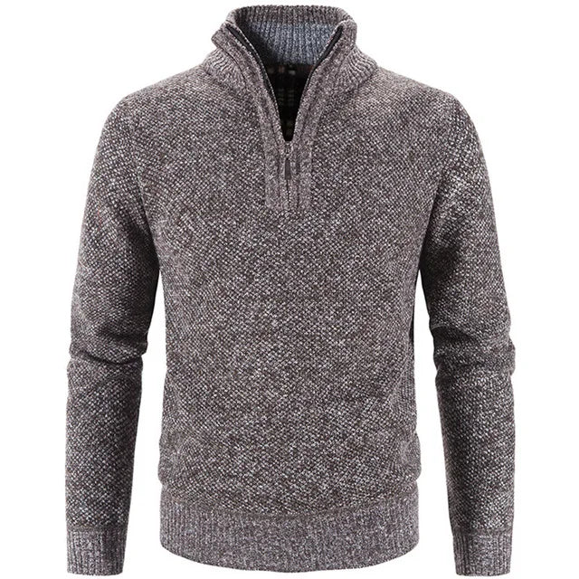 Elegant Thick Fleece Zip Sweater