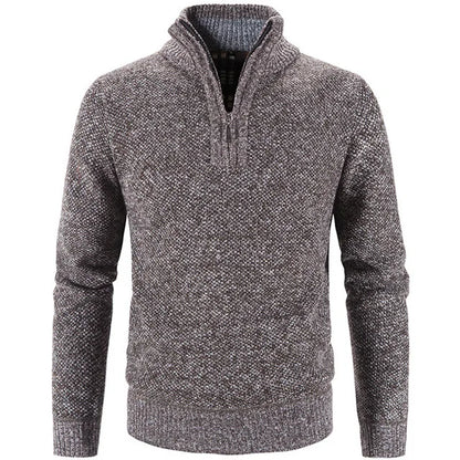Elegant Thick Fleece Zip Sweater