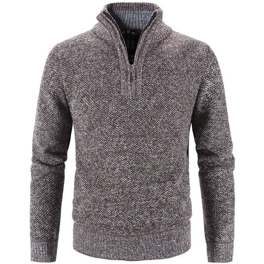 Elegant Thick Fleece Zip Sweater