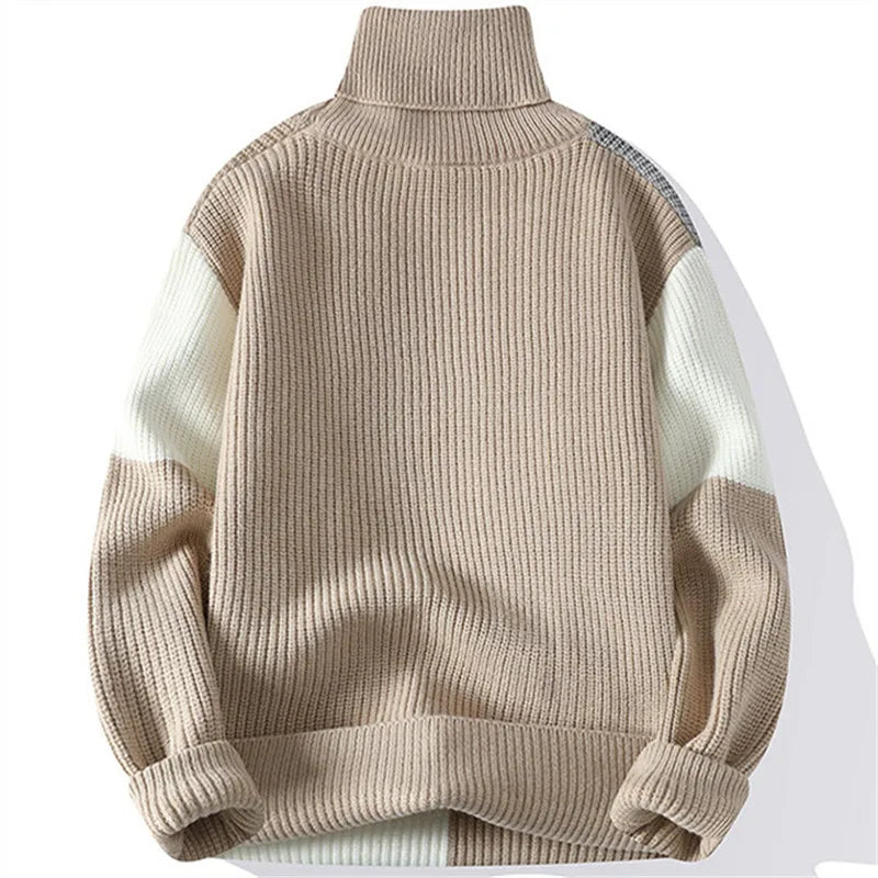 Elegant Patchwork Turtleneck
