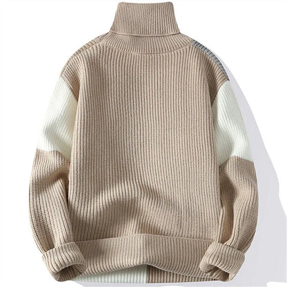 Elegant Patchwork Turtleneck