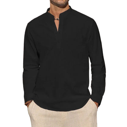 Elegant Cotton Henley Shirt