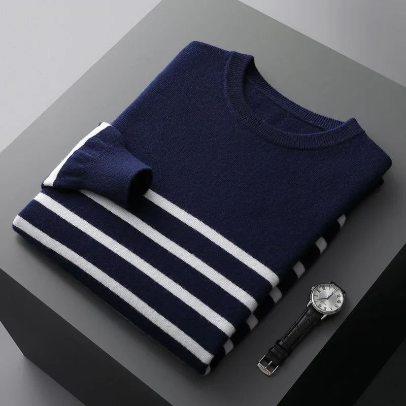 Elegant Striped Wool Sweater