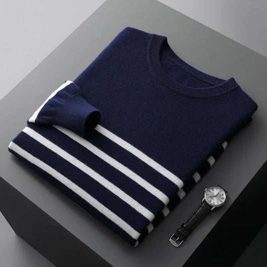 Elegant Striped Wool Sweater