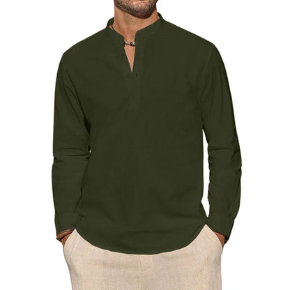 Elegant Cotton Henley Shirt