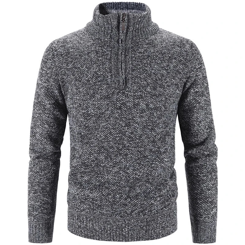 Elegant Thick Fleece Zip Sweater