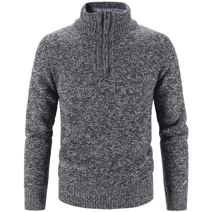 Elegant Thick Fleece Zip Sweater