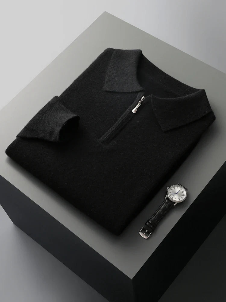 Elegant Cashmere Polo Sweater