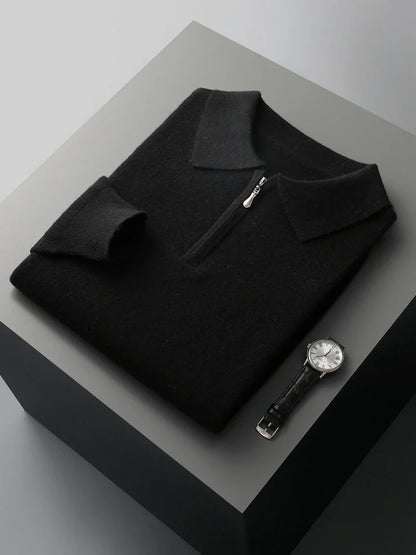 Elegant Cashmere Polo Sweater