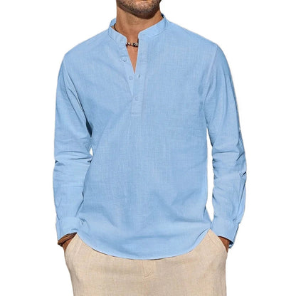 Elegant Cotton Henley Shirt