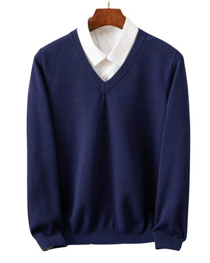 Elegant Cashmere V-Neck Pullover