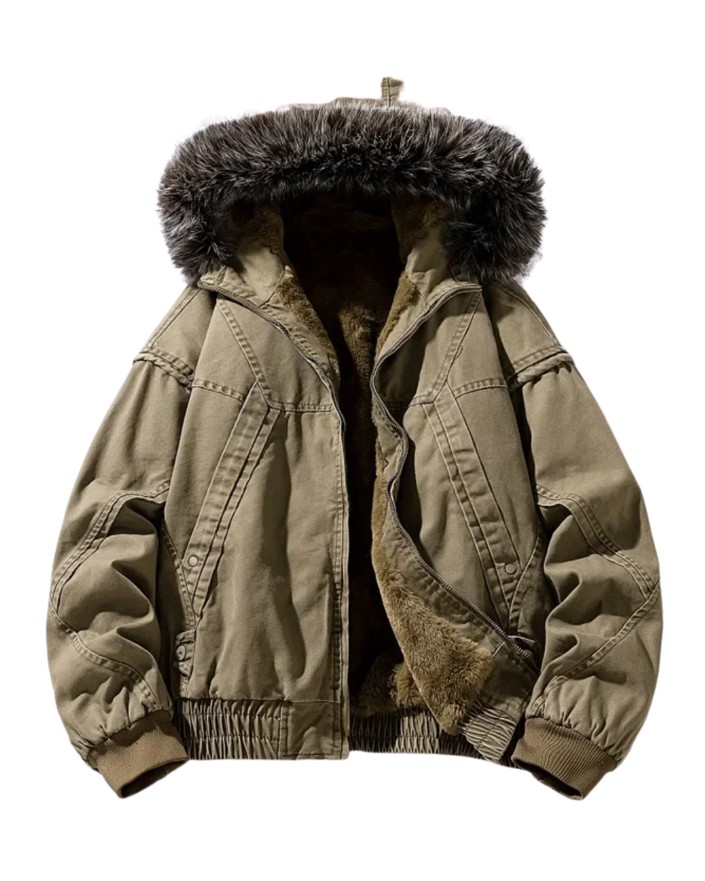 Elegant Fleece Lined Cargo Jacket