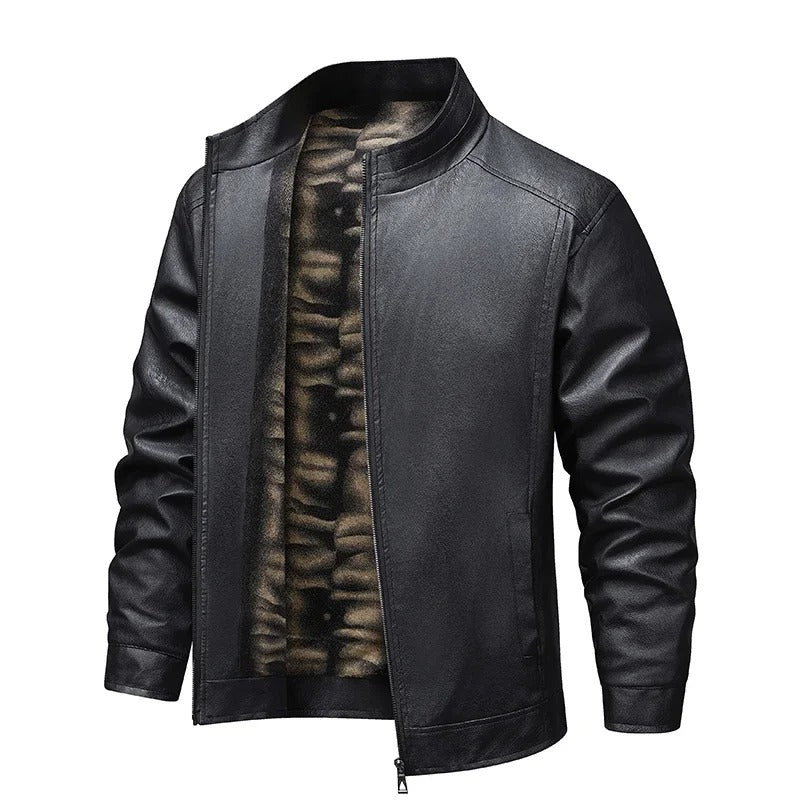 Vintage Fleece Lined Leather Jacket