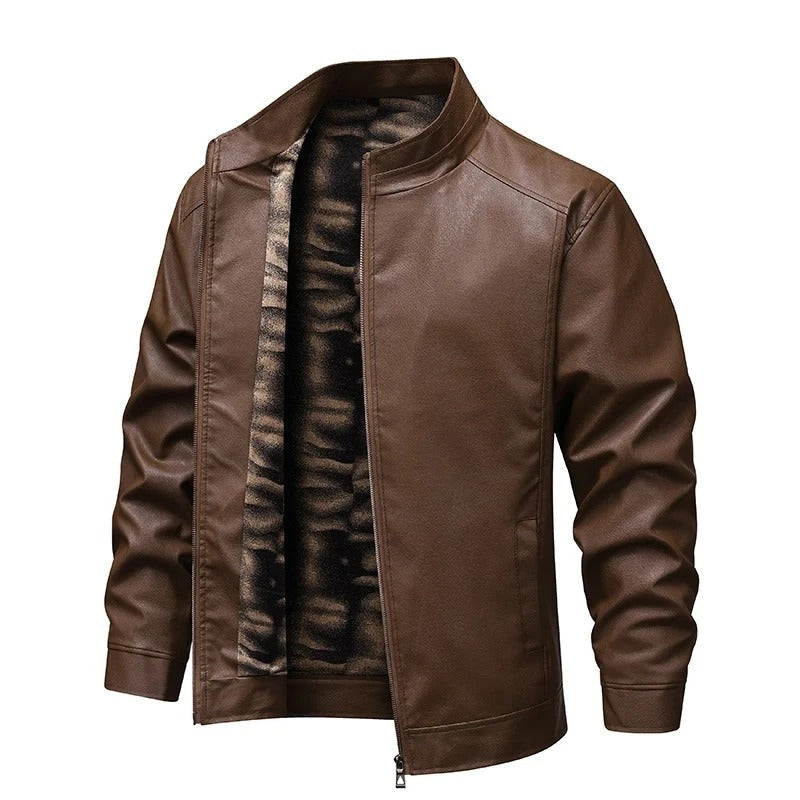 Vintage Fleece Lined Leather Jacket